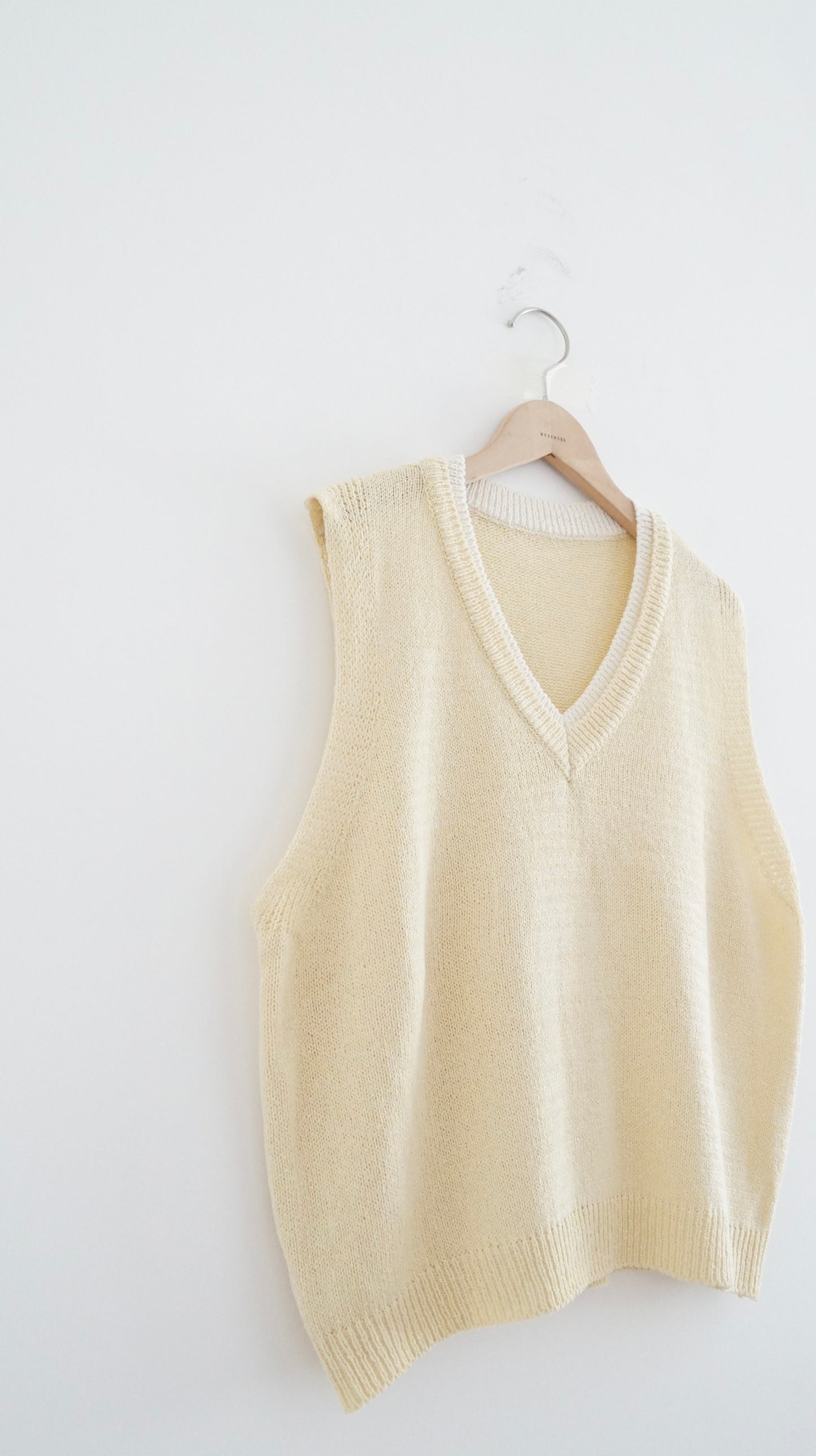patchwork v-neck vest in lemon (pre-order)