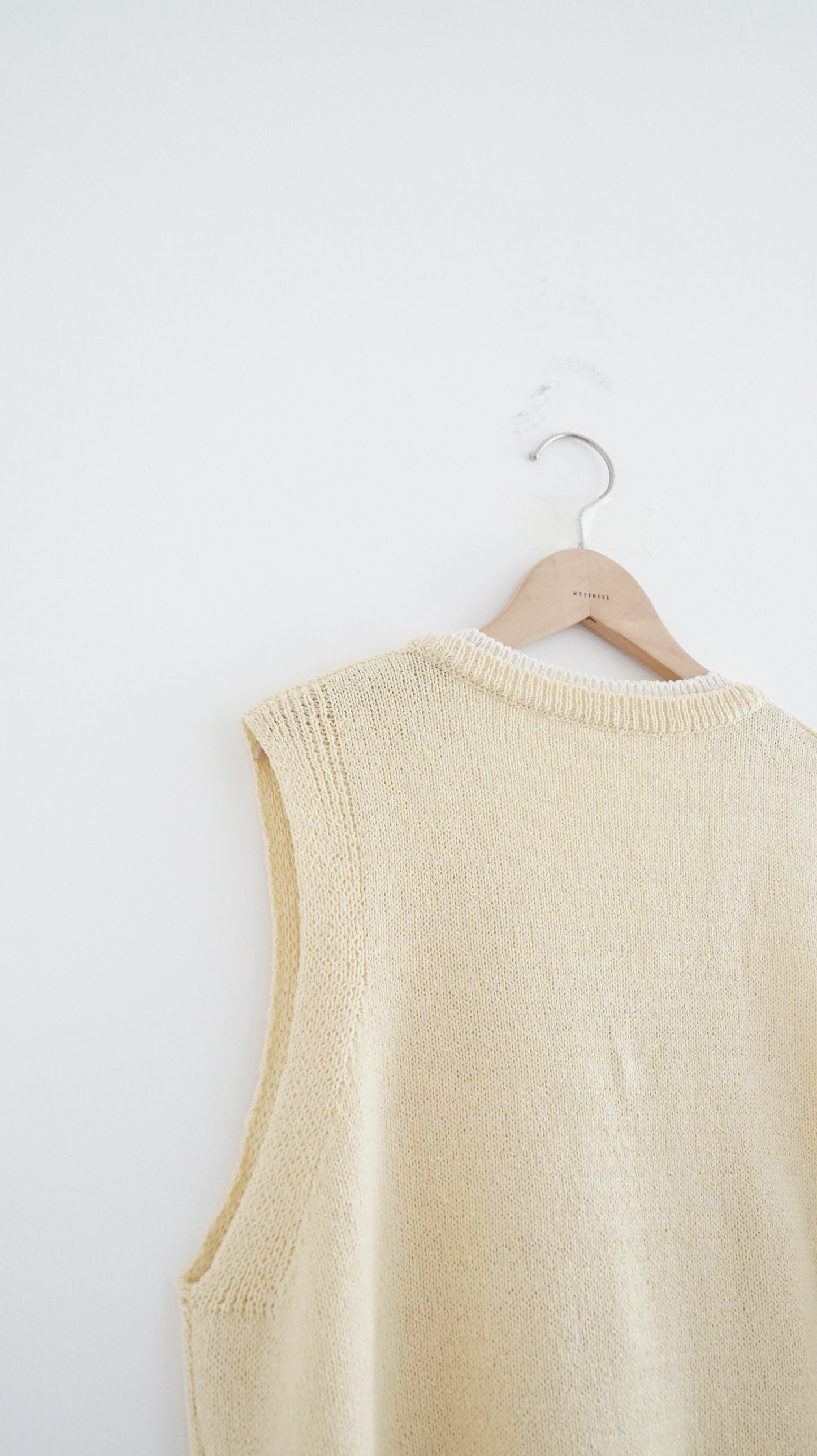 patchwork v-neck vest in lemon (pre-order)