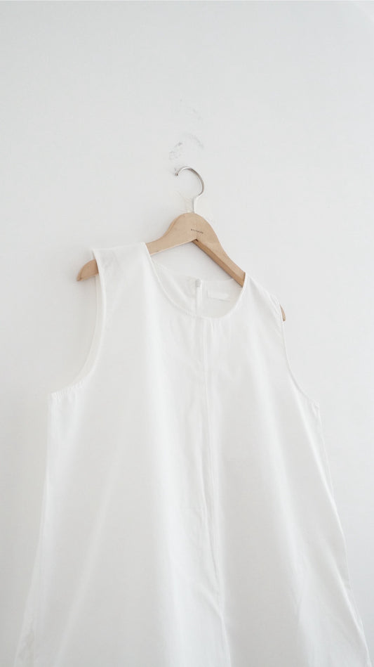 float tank dress top in white (pre-order)