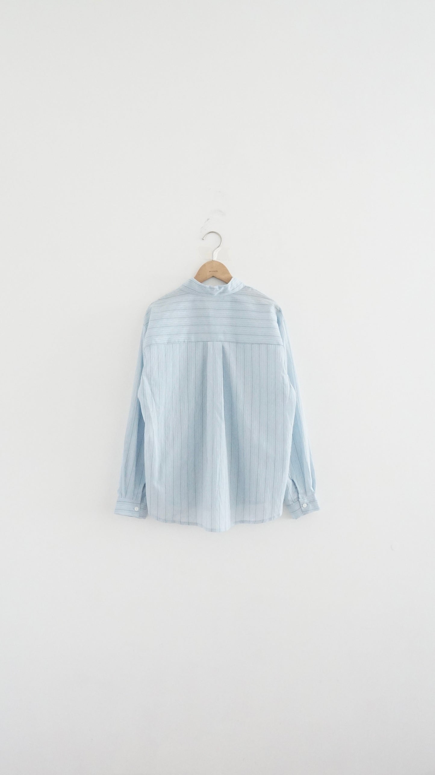 breezy stripe tencel shirt in baby-blue (pre-order)