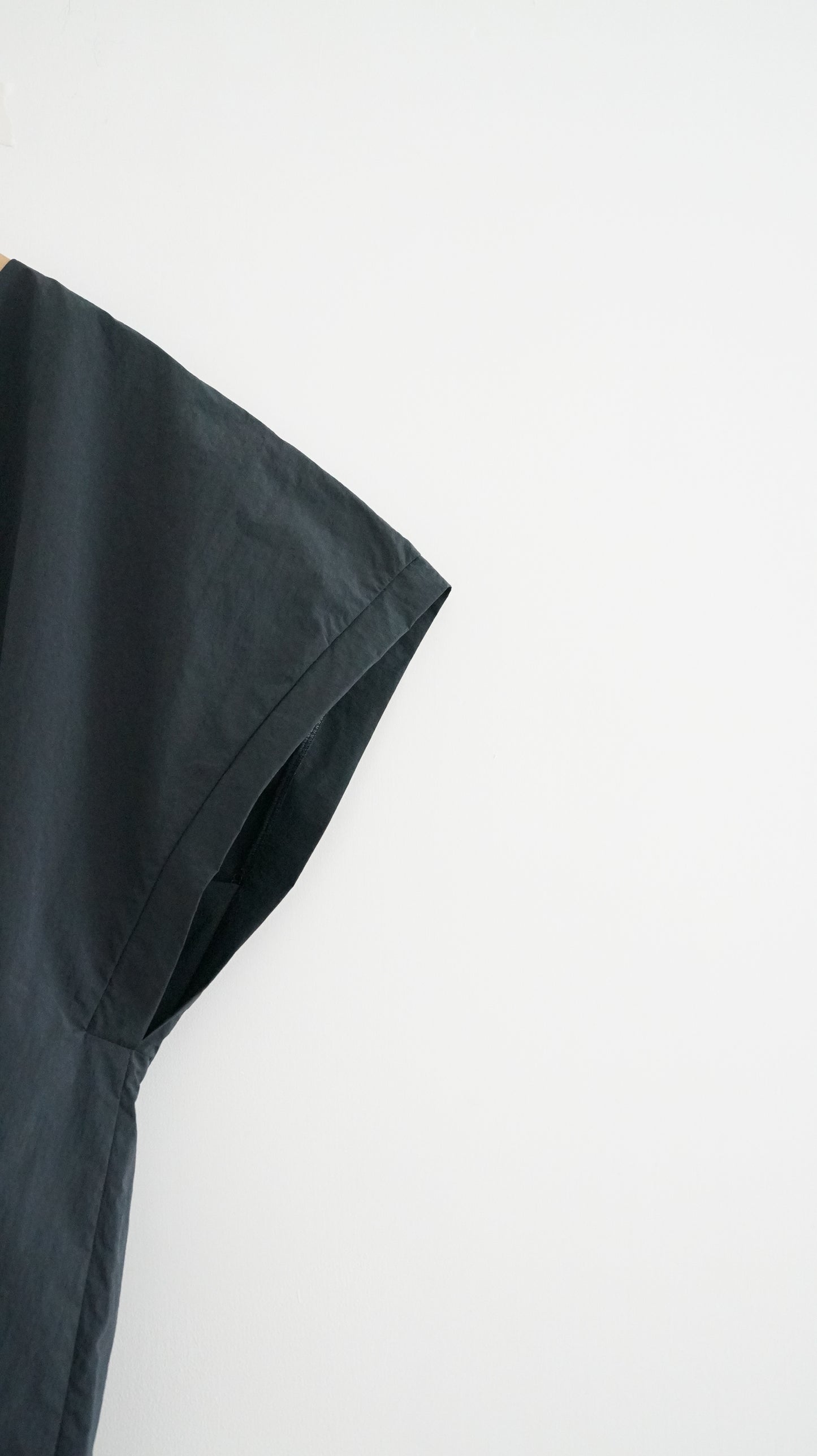 sheersense v-neck blouse in charcoal (pre-order)