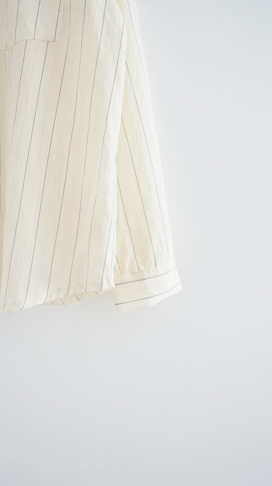 breezy stripe tencel shirt in lemon