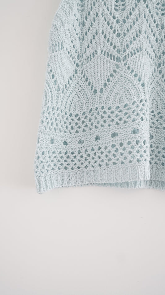 90s openwork knit top in mint (pre-order)