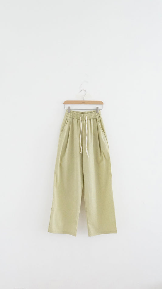 striped wide pants in avocado (pre-order)