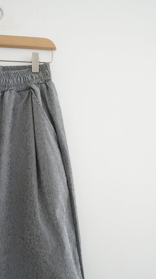 striped wide pants in black