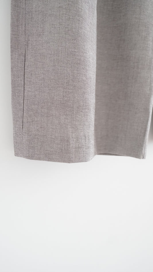 acre double pleat tailored wide-leg trousers in dark beige (pre-order)