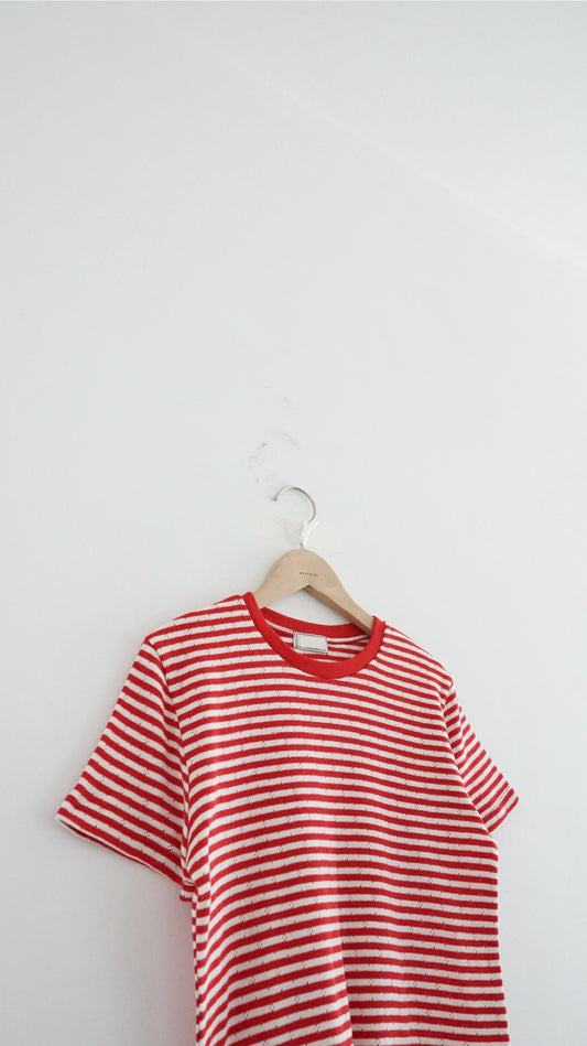 baby cotton striped tee in red (pre-order)