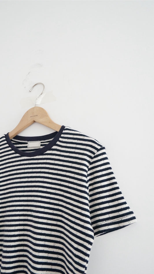 baby cotton striped tee in navy (pre-order)