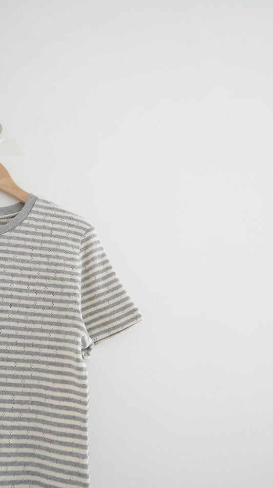 baby cotton striped tee in grey (pre-order)