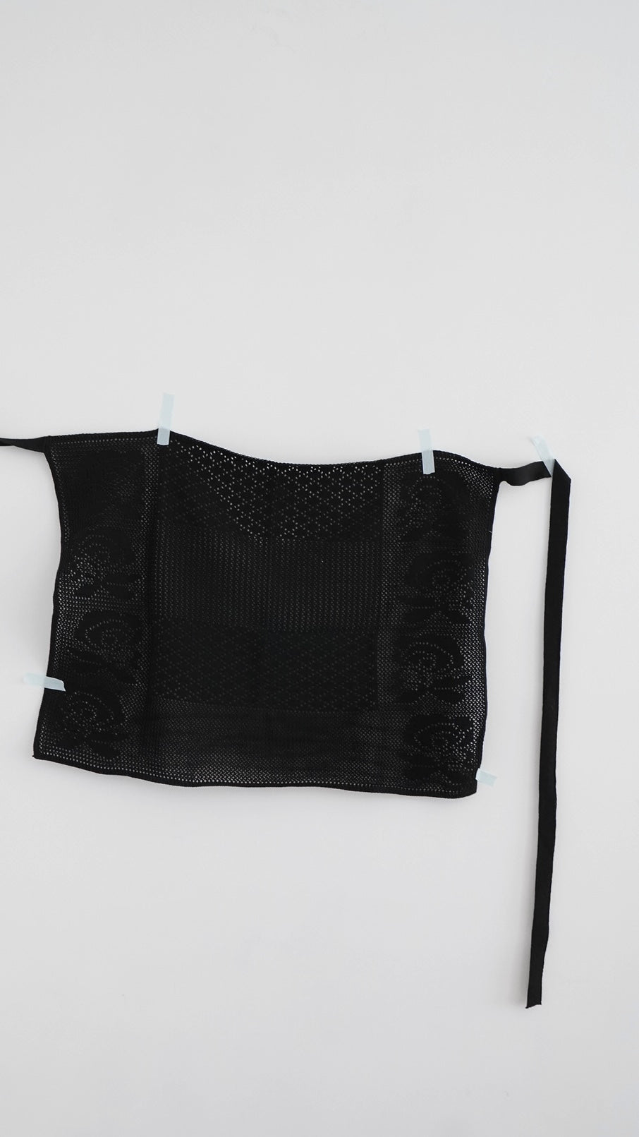 auren floral crochet wrap skirt in black (pre-order)