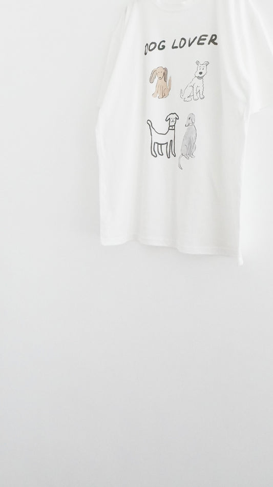 super cuteee doggy oversized tee in white (pre-order)