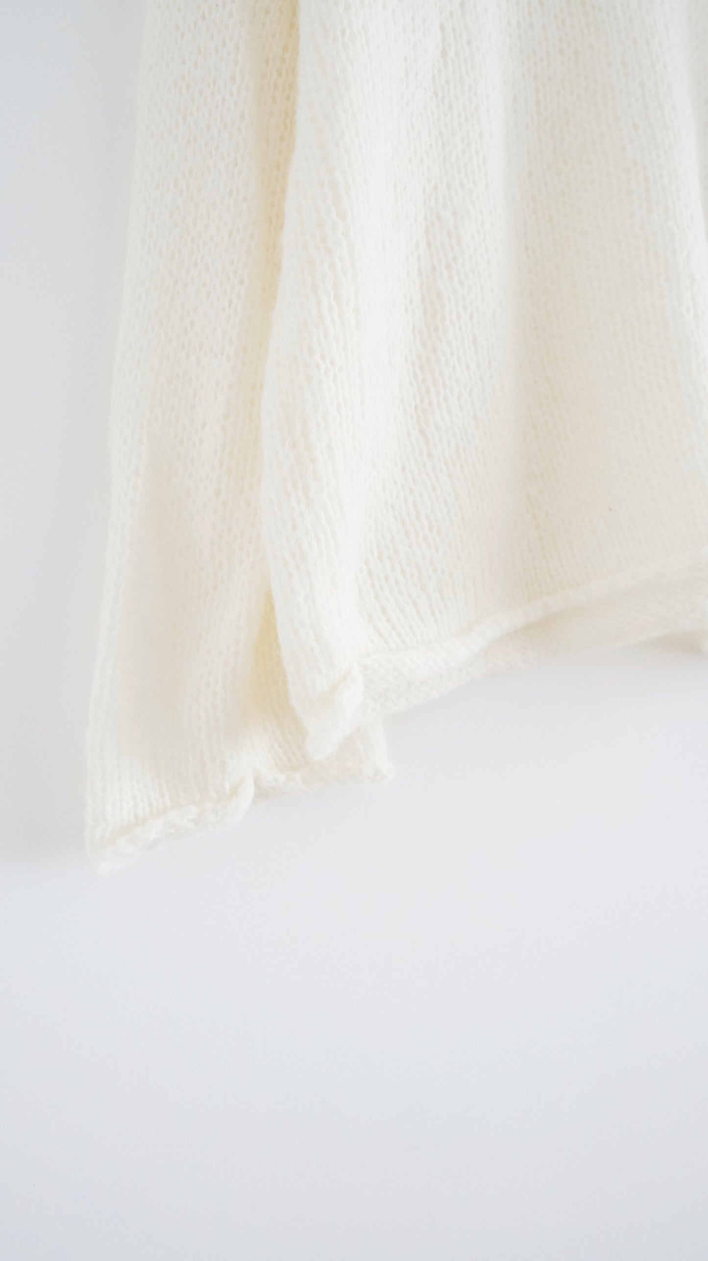 sheer edge knitwear in cream (pre-order)