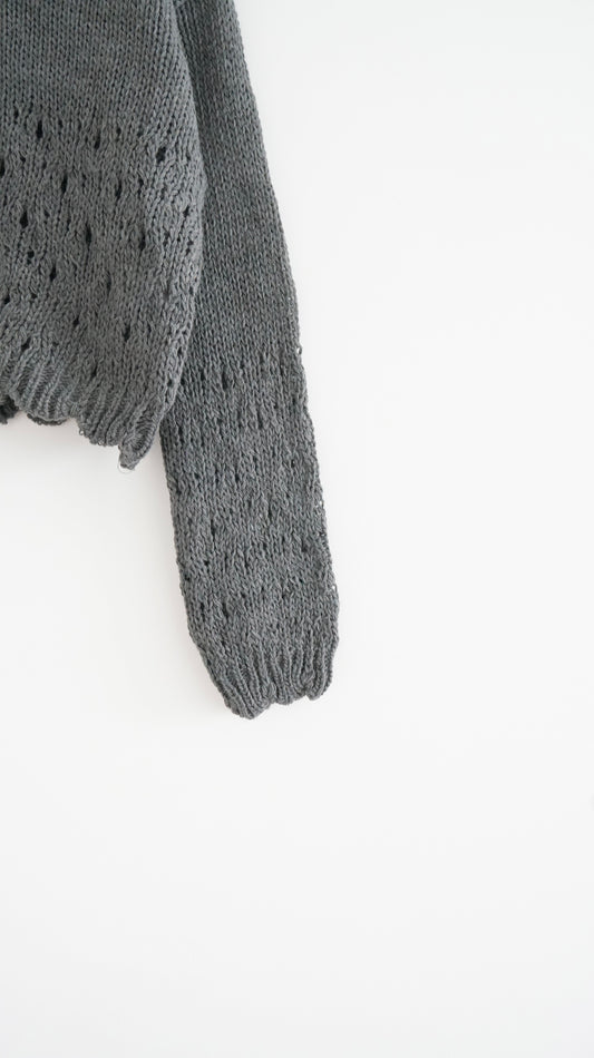 retro floral lace knit in charcoal (pre-order)