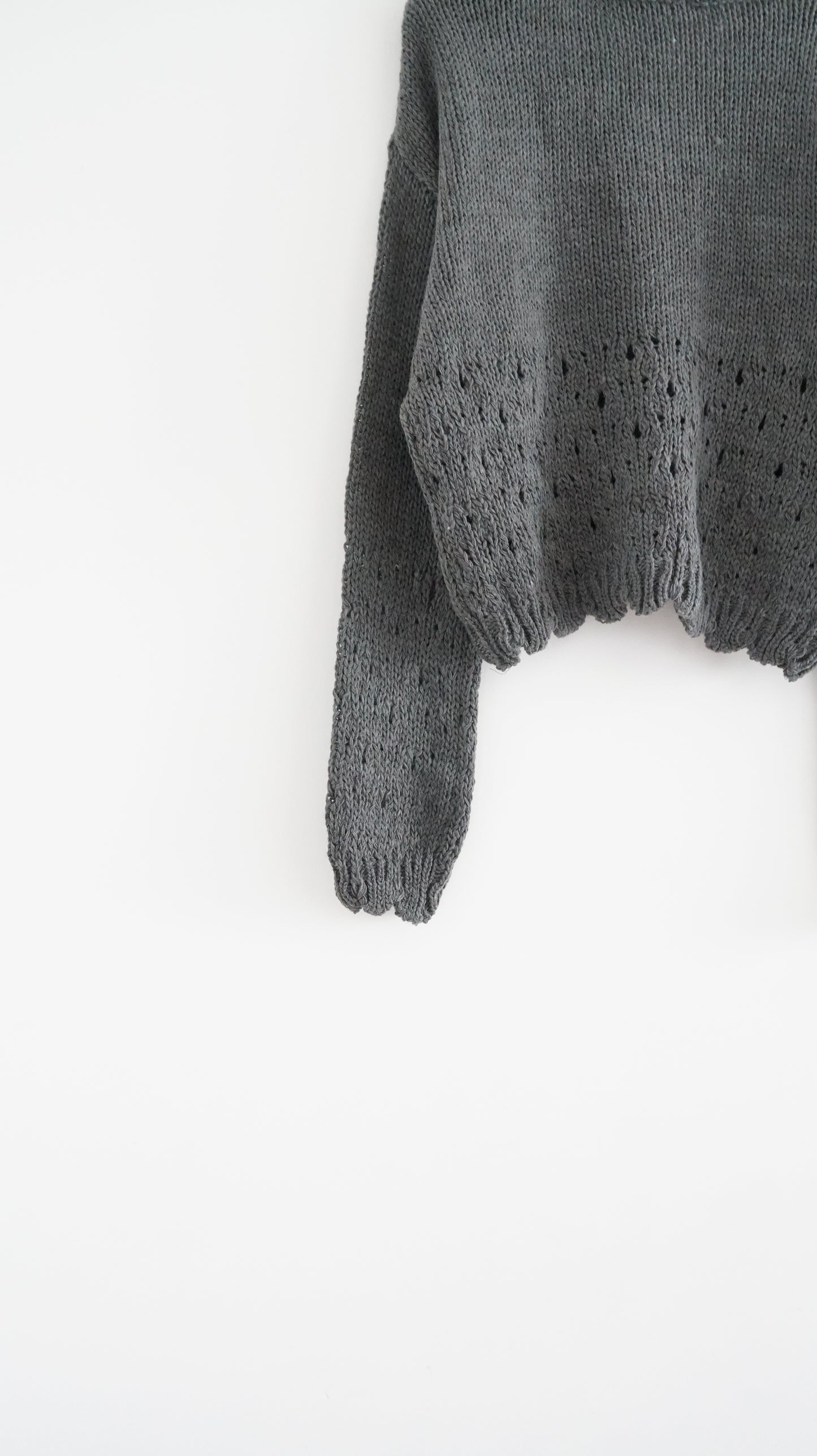 retro floral lace knit in charcoal (pre-order)