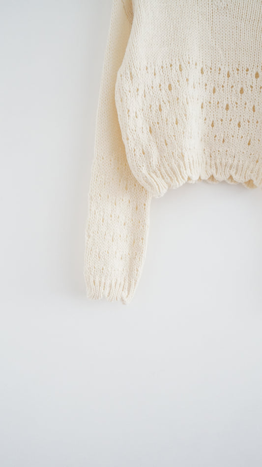 retro floral lace knit in cream (pre-order)