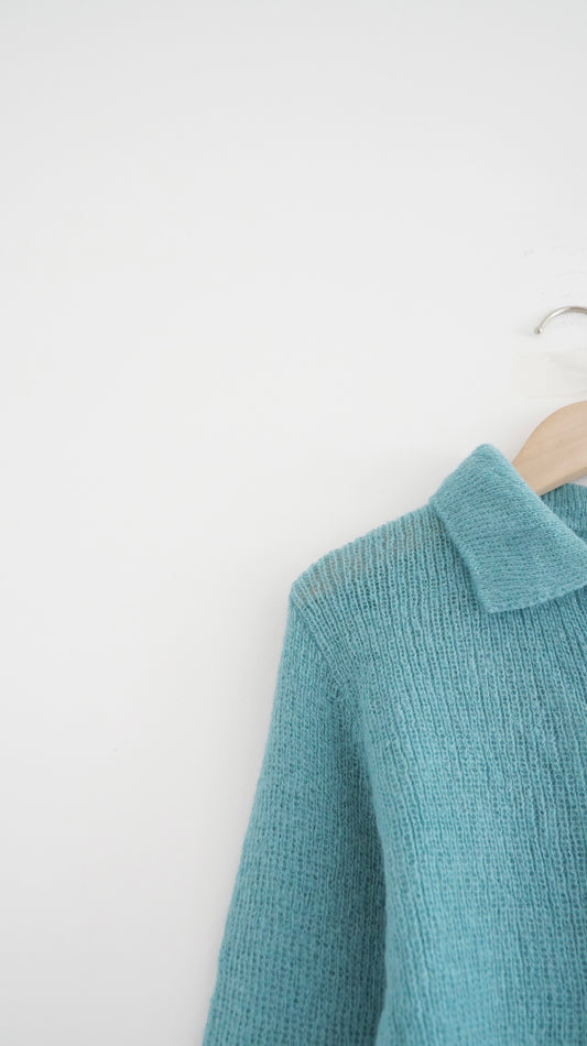 airy mohair shirt in calamine blue (pre-order)