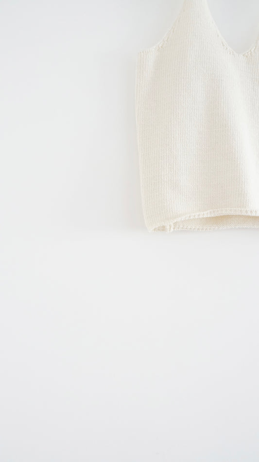 textured wool halter in ivory