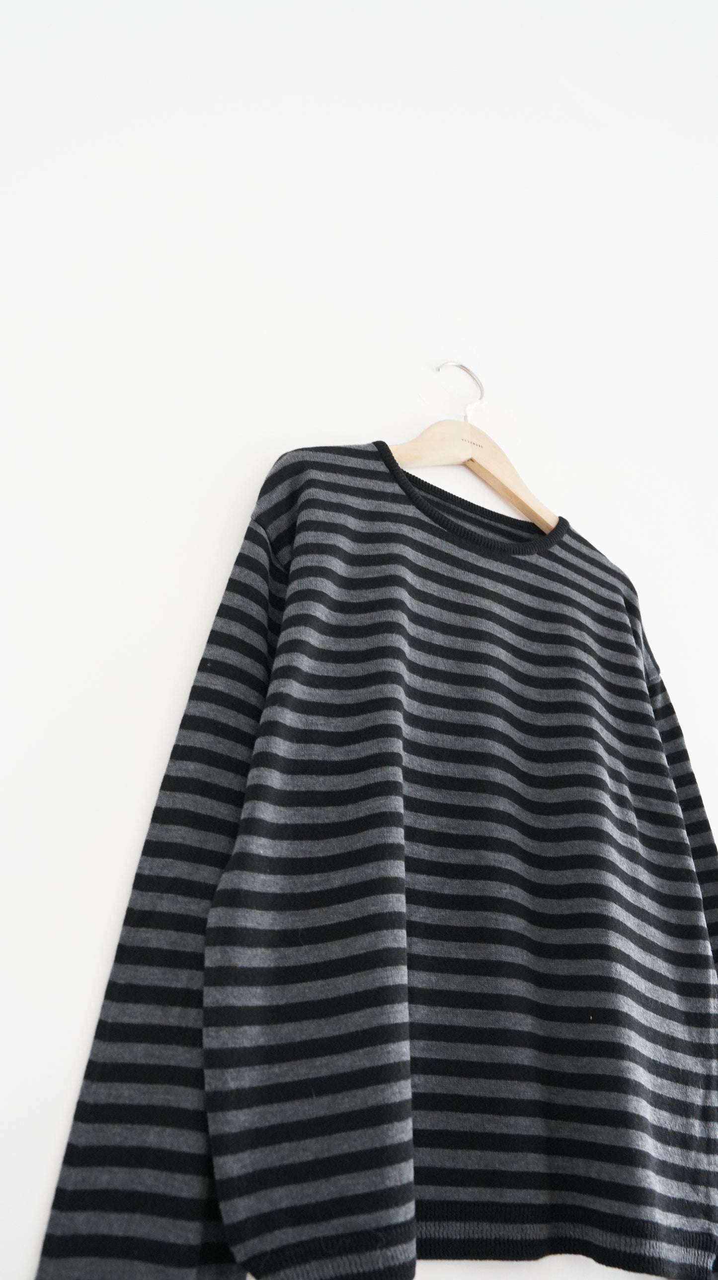 minimalist striped sweater in grey (pre-order)