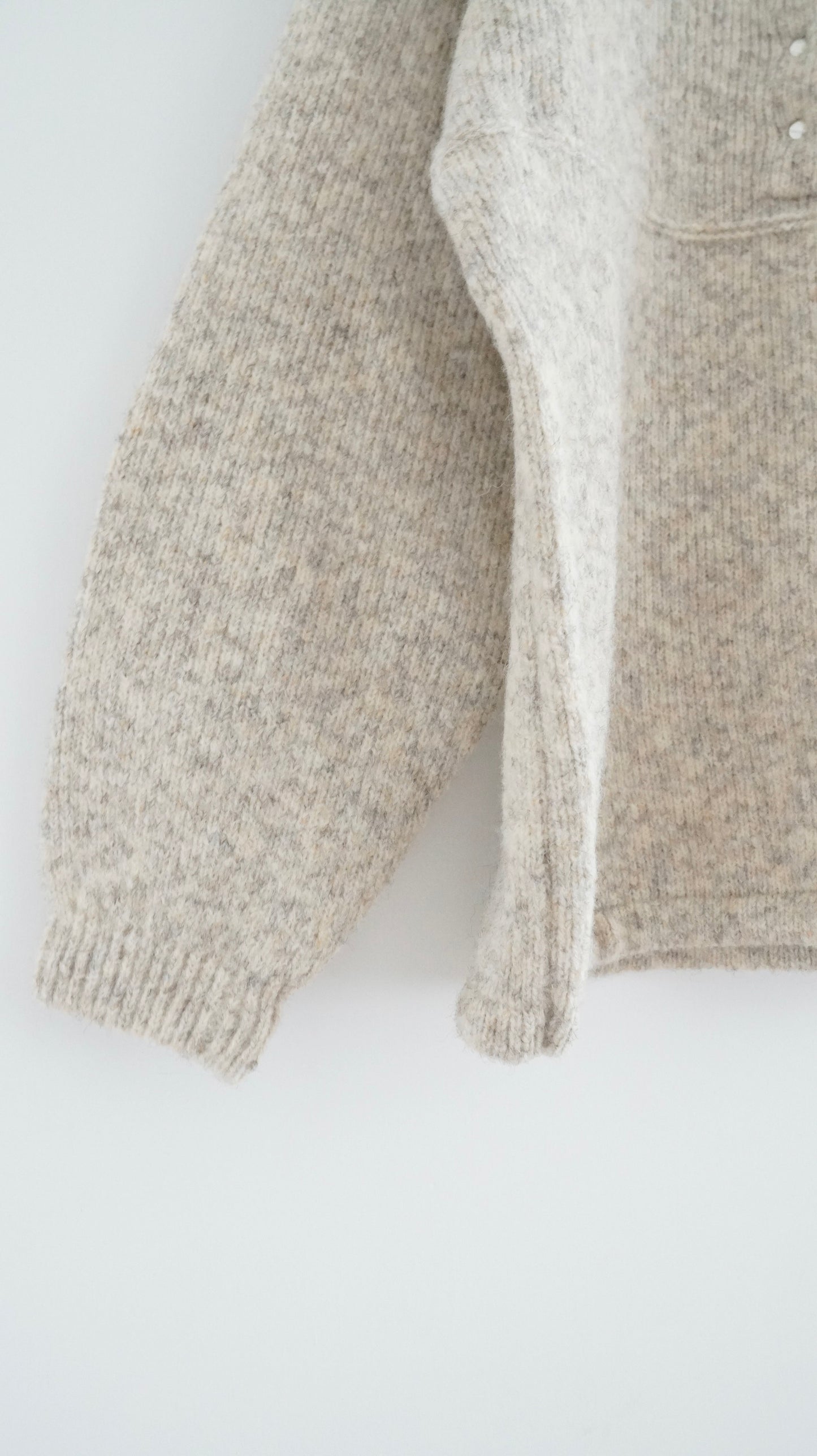 patchwork turtle-neck knitted sweater in oak (pre-order)