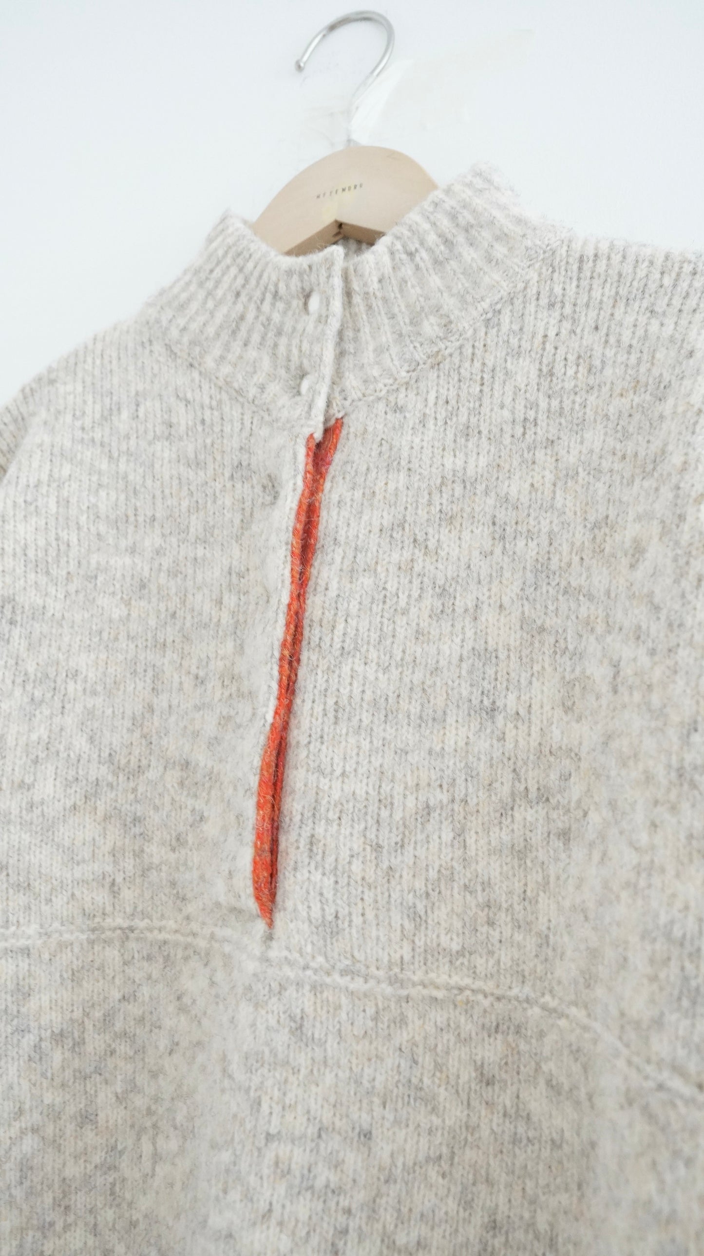 patchwork turtle-neck knitted sweater in oak (pre-order)