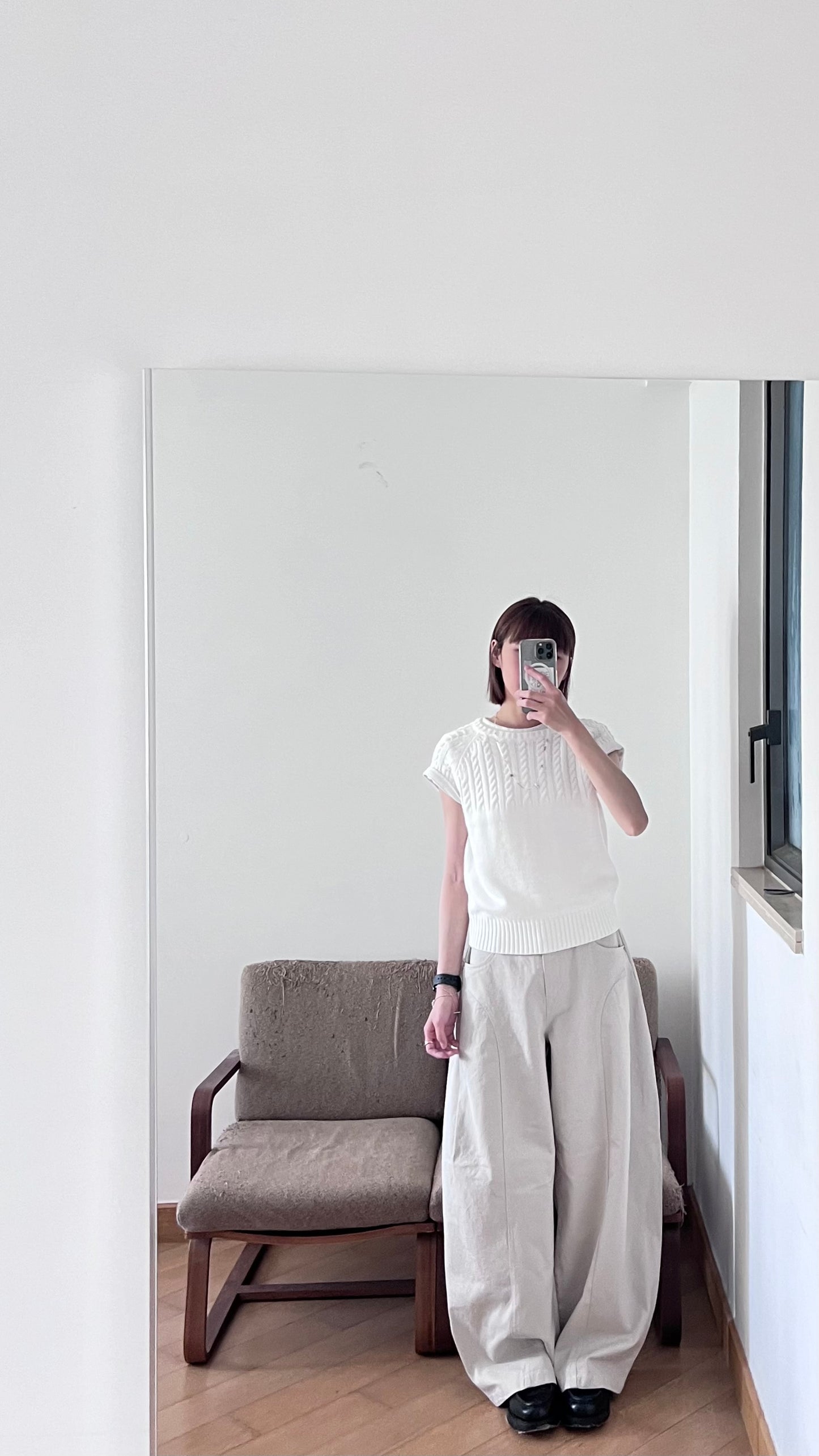 90s short sleeve sweater in cream (pre-order)