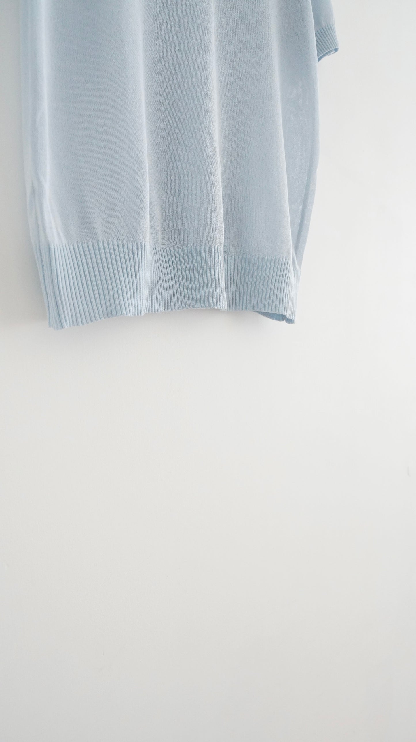 sheer buttoned polo shirt in baby-blue (pre-order)