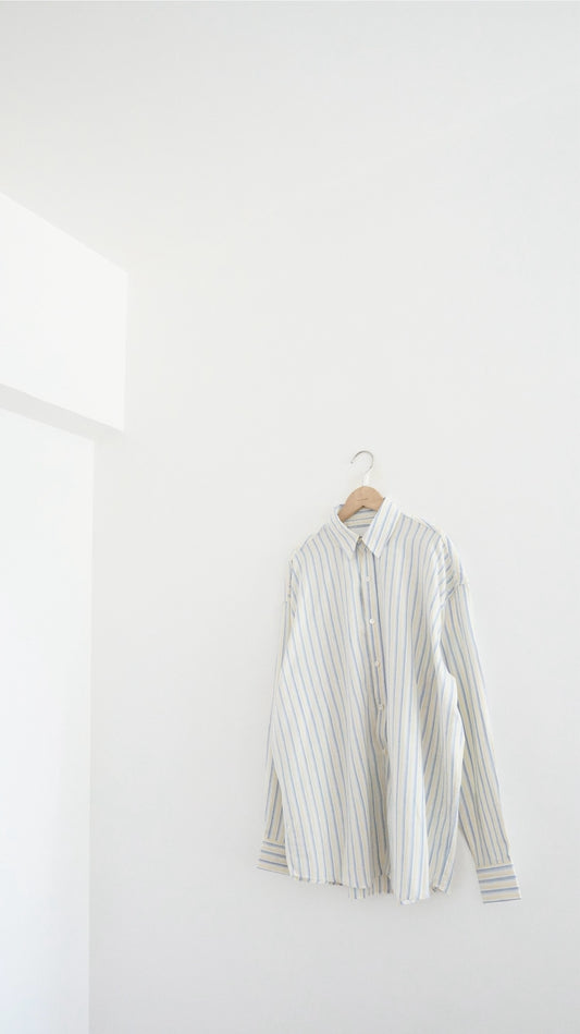 high-end striped shirt in white