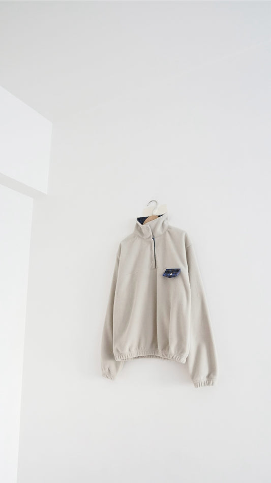 patchwork turtleneck sweater in ivory buff (pre-order)