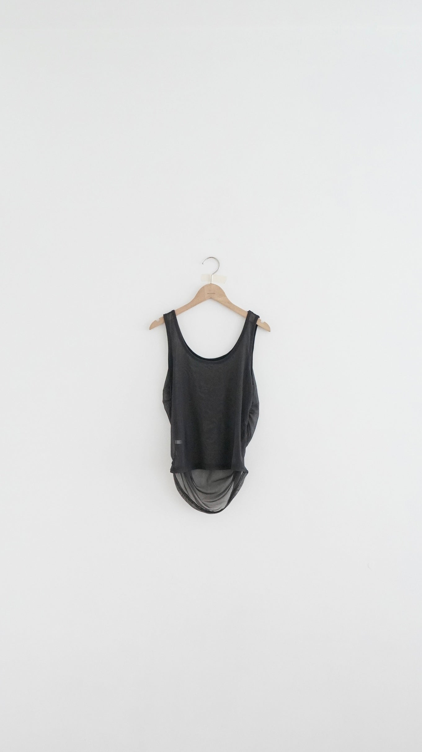 sheer pleat vest in charcoal (pre-order)
