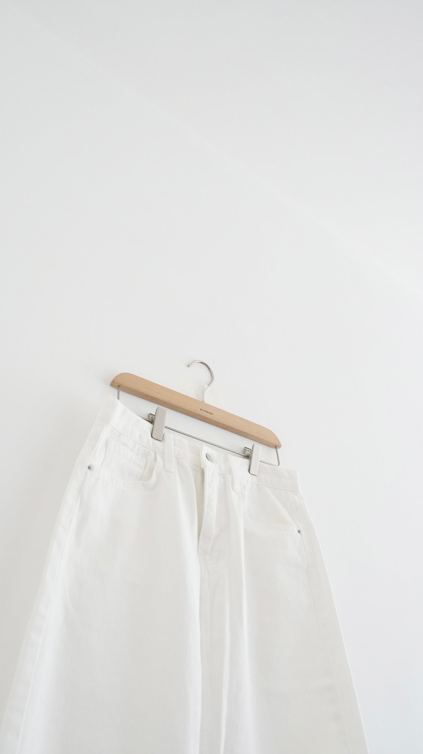 classic denim maxi skirt in off white