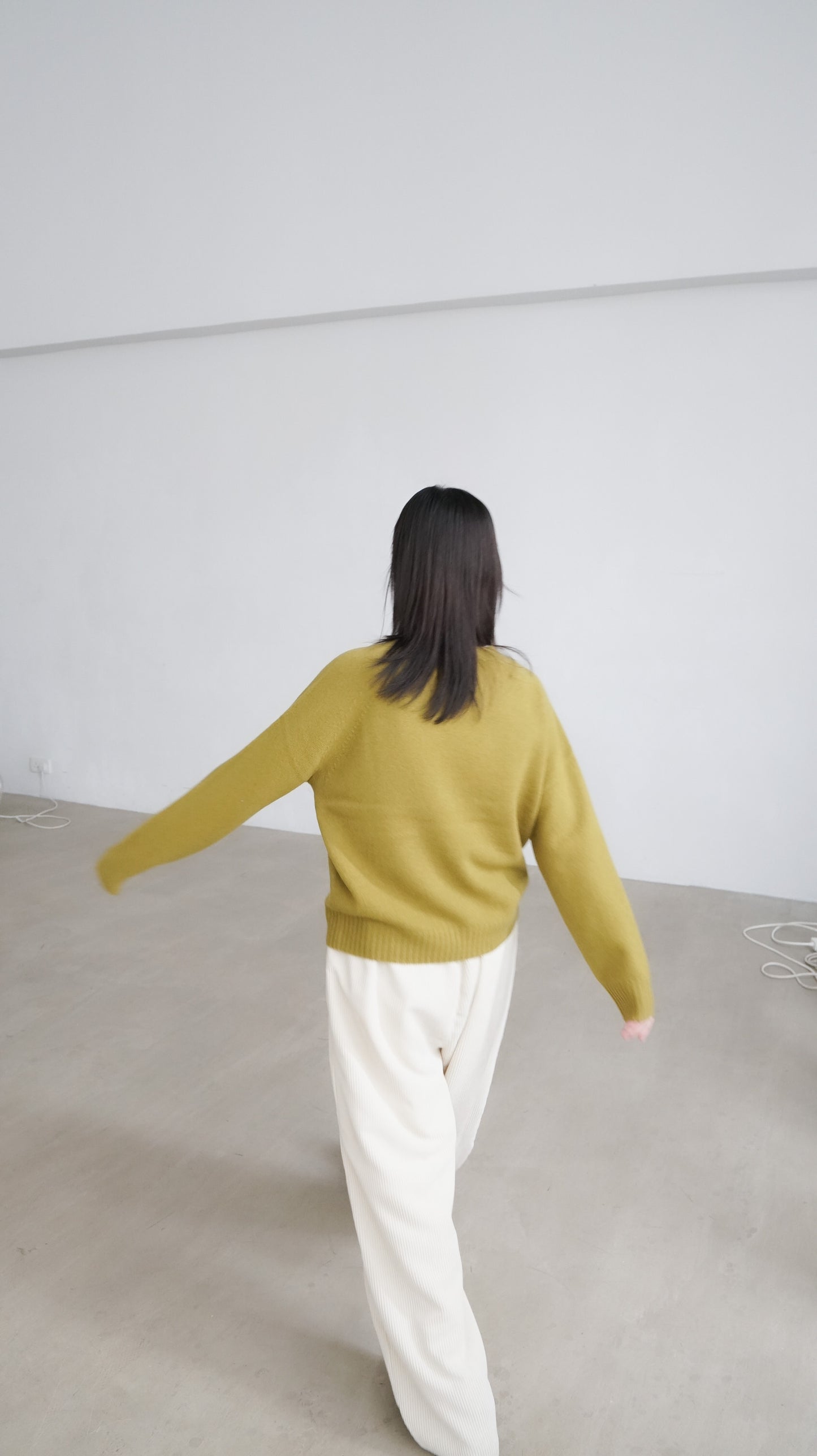 cozy corduroy wide pants in ivory