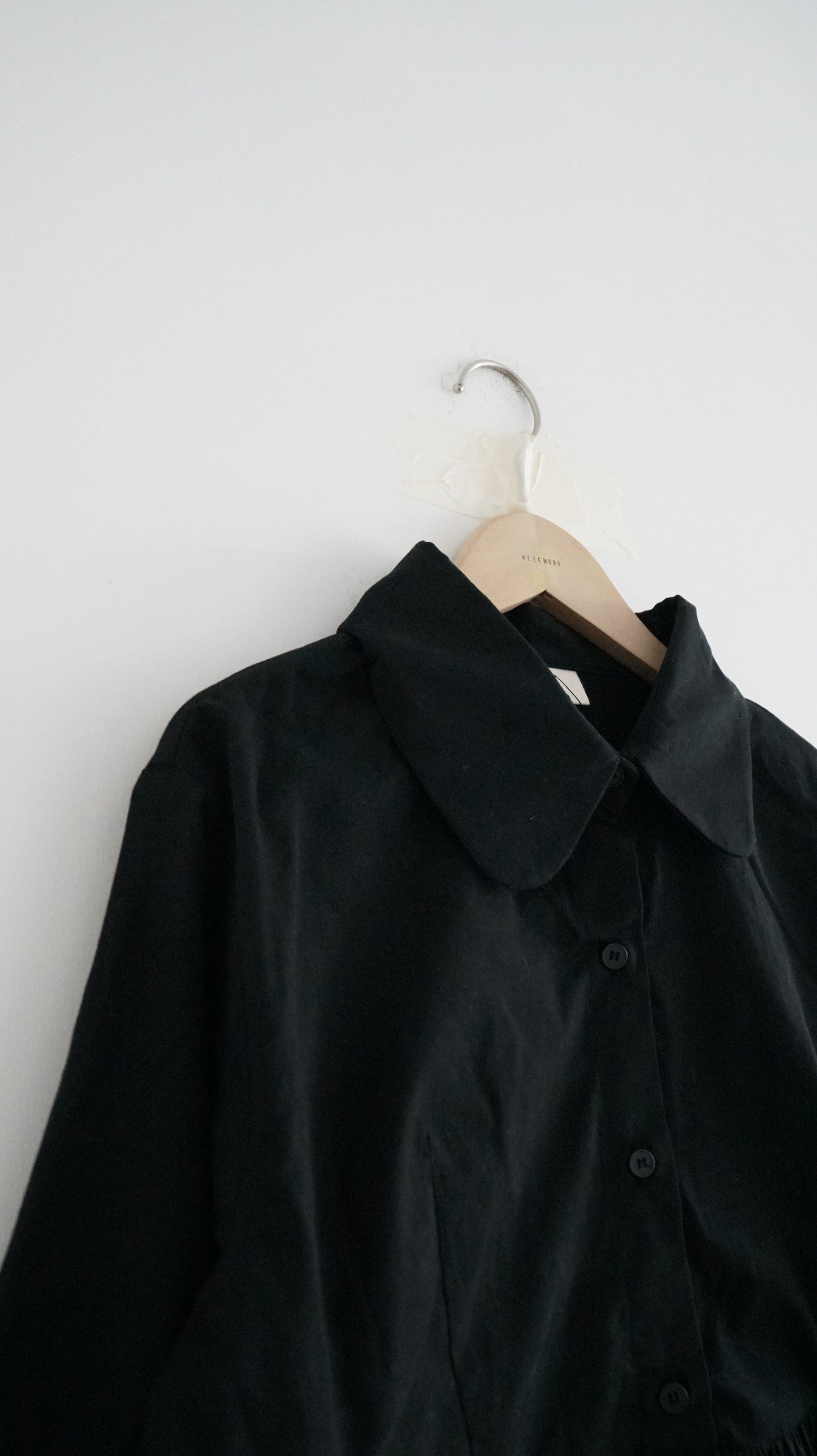ruffle shirt dress top black