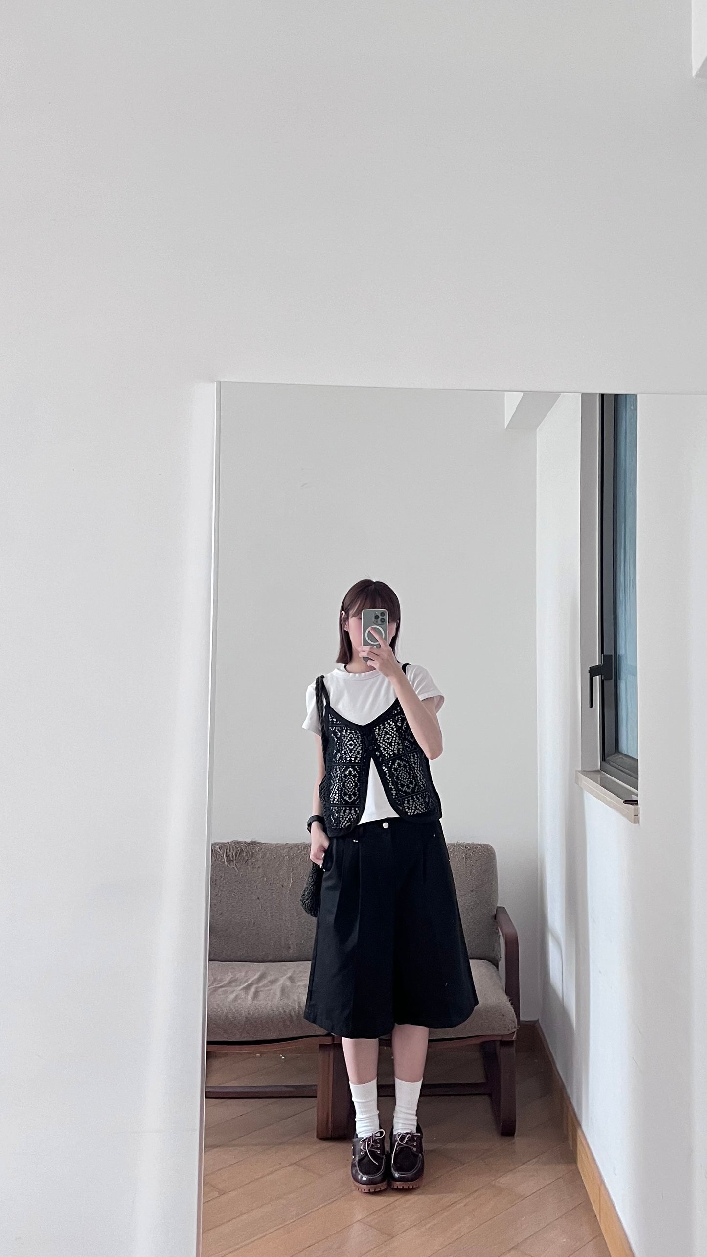 bloomwork overlay vest in black (pre-order)