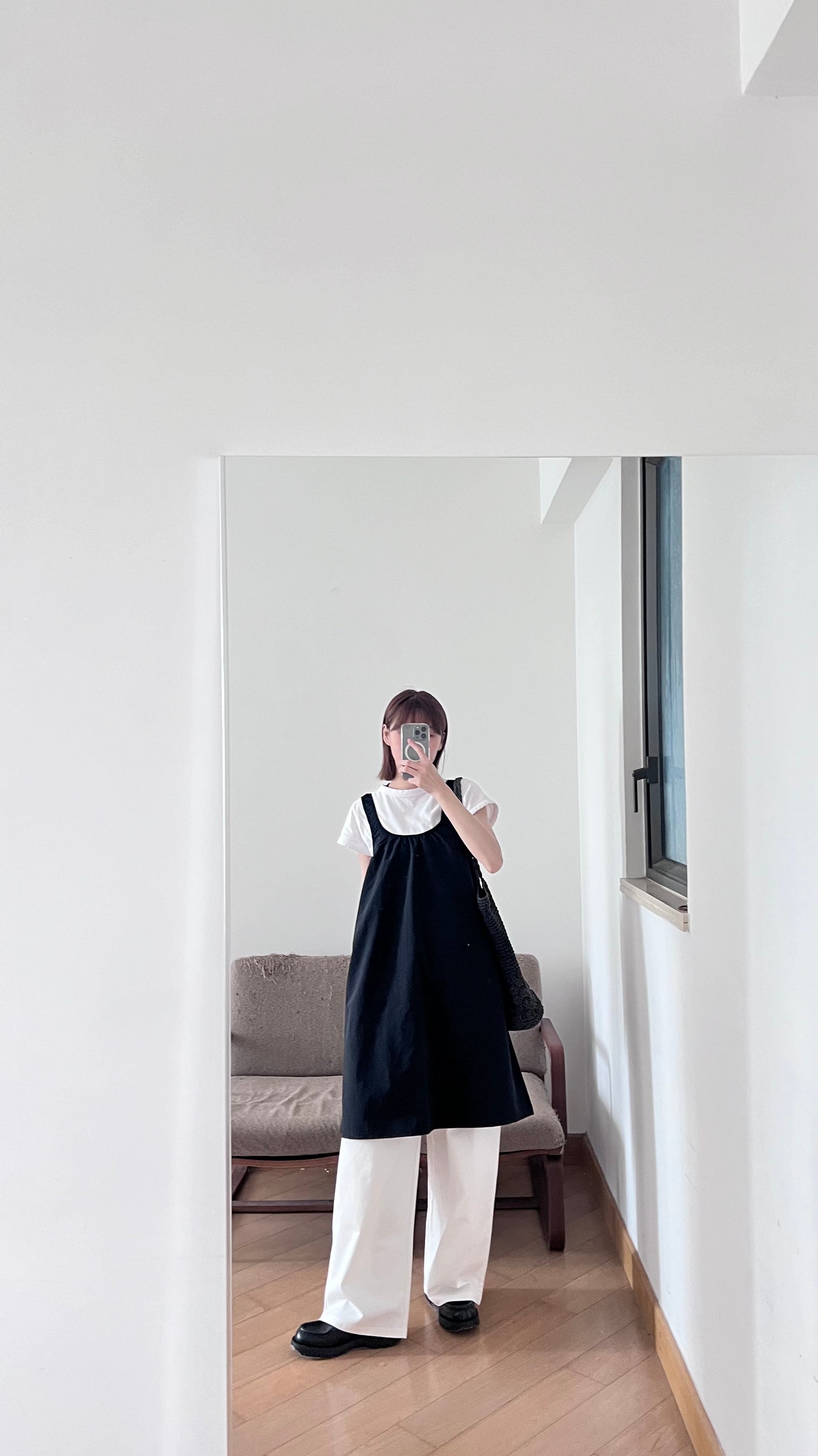 ease a-line tank dress in black (pre-order)