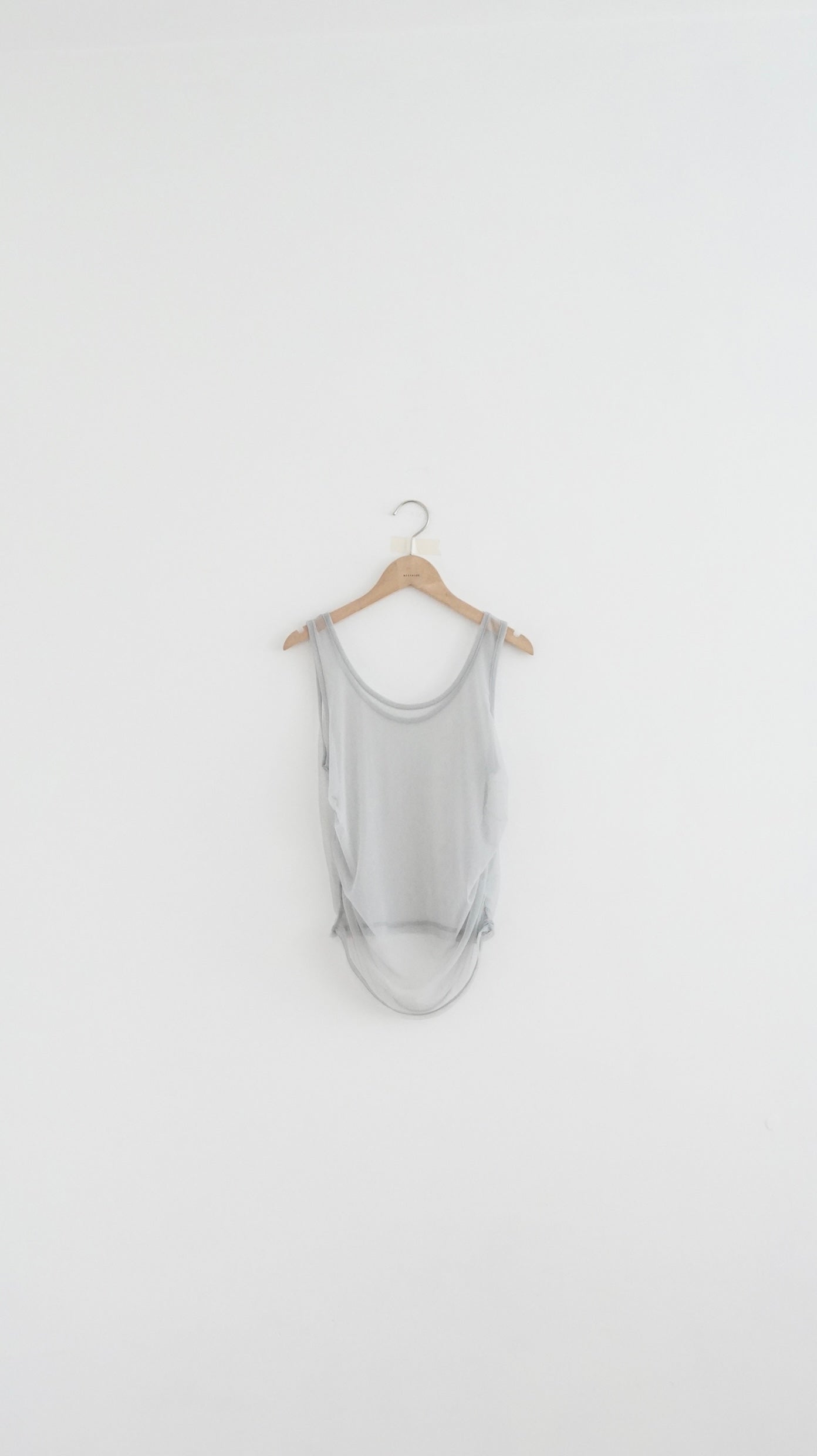 sheer pleat vest in grey (pre-order)