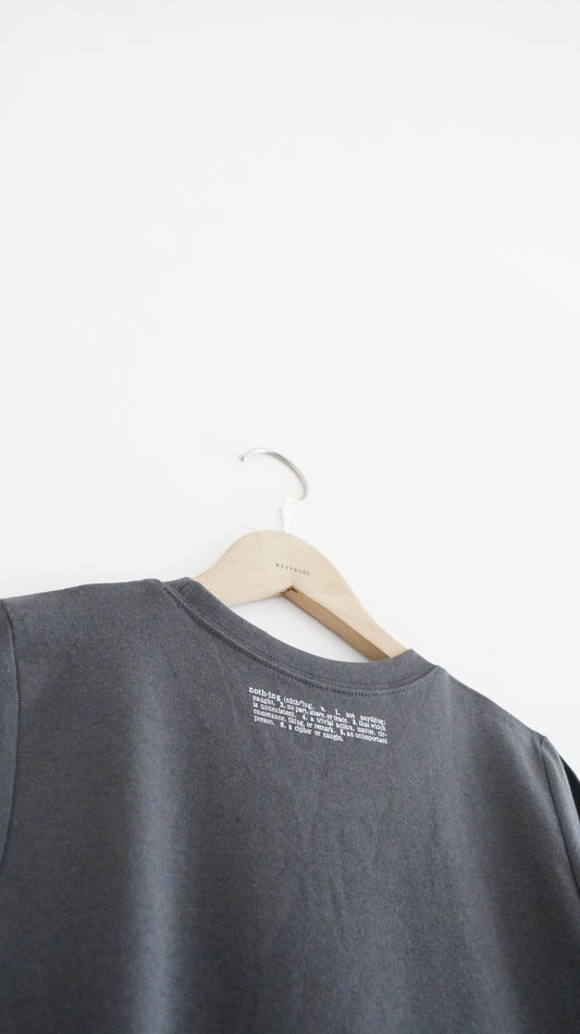 whisper print tee in charcoal (pre-order)