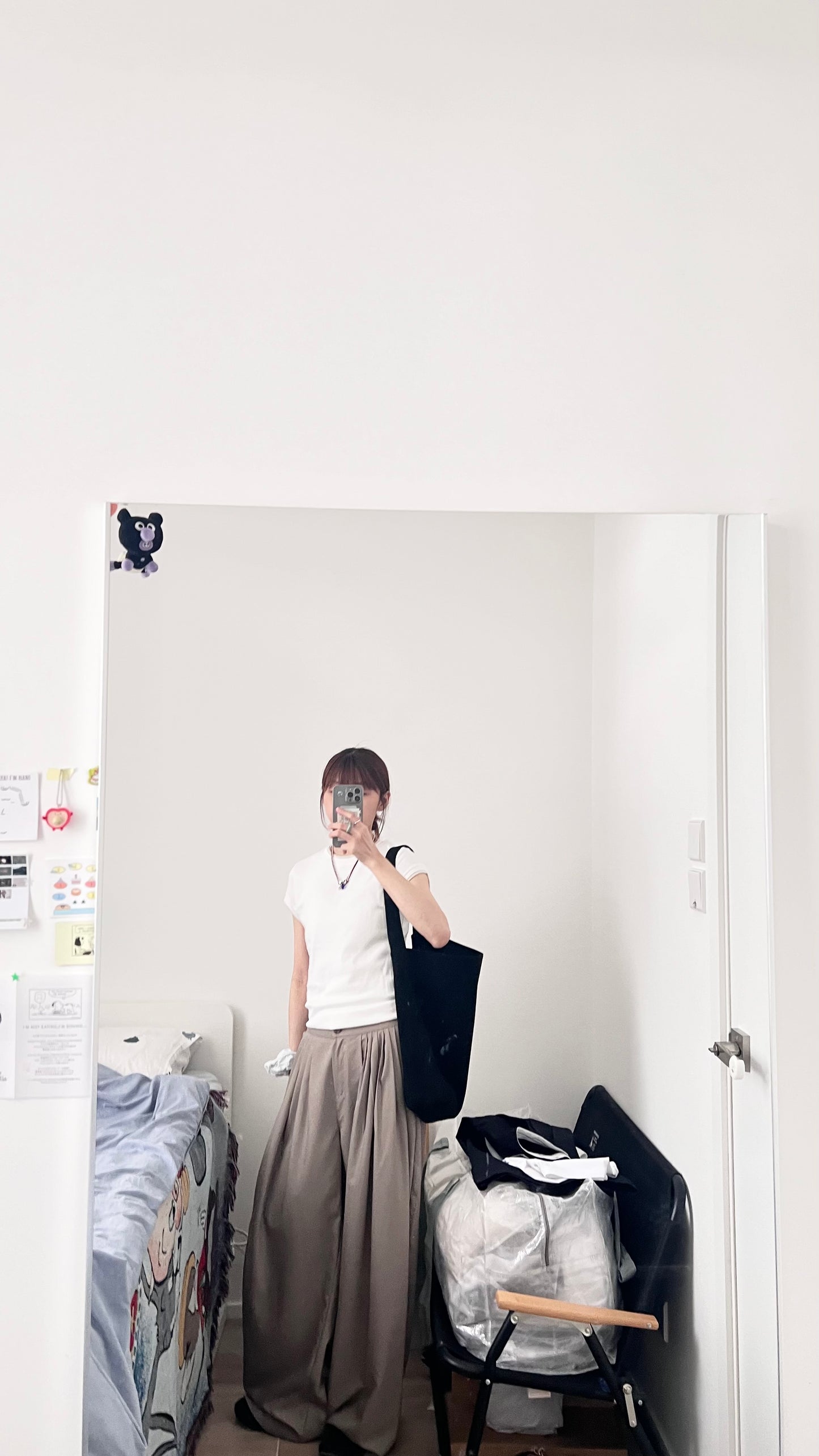 yui modal contrast trim tee in white (pre-order)