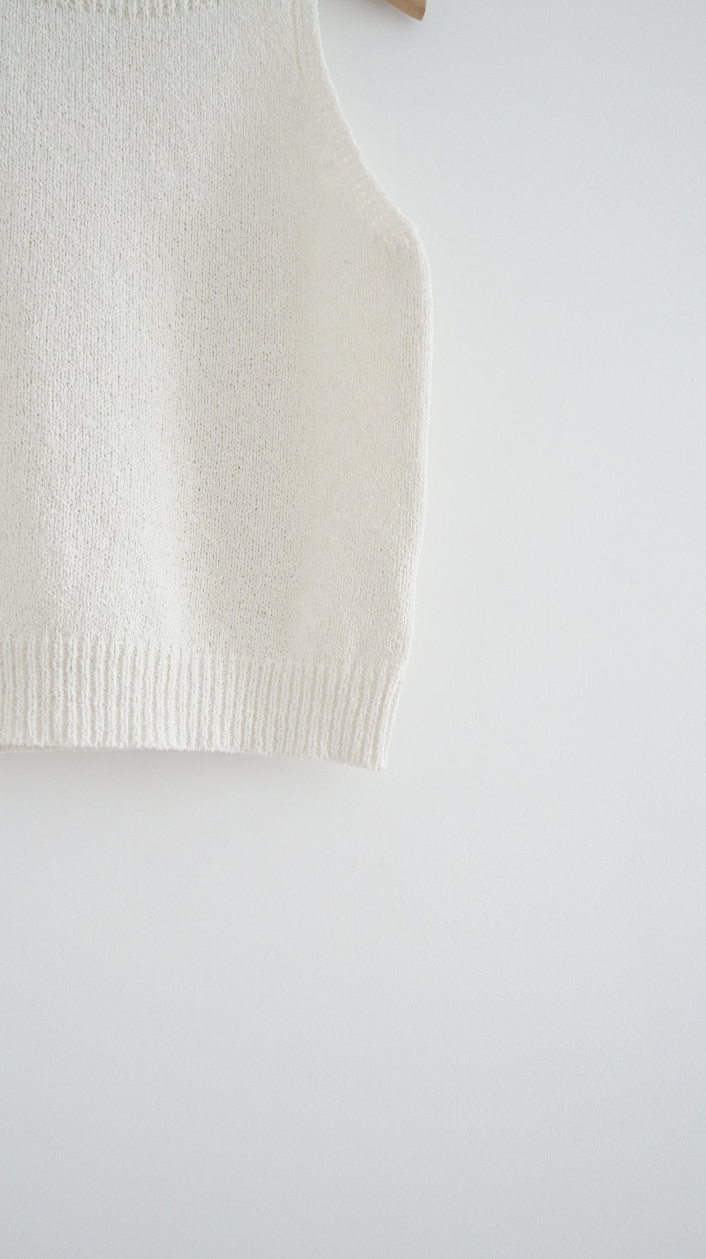 90s racer tank knit top in ivory (pre-order)