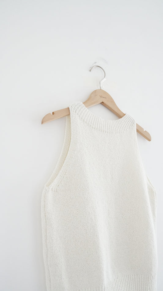 90s racer tank knit top in ivory (pre-order)