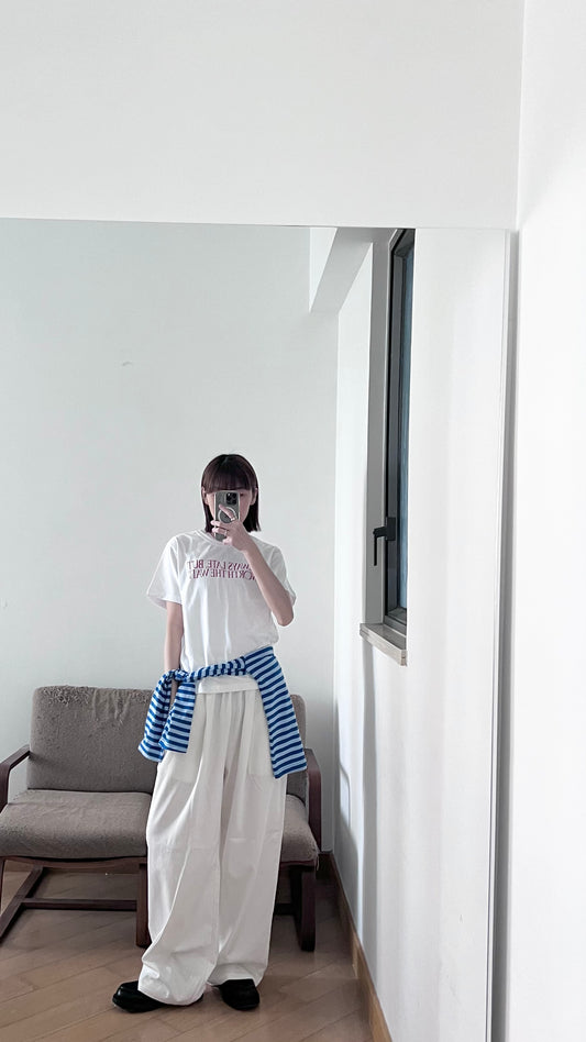 print loose fit tee in white