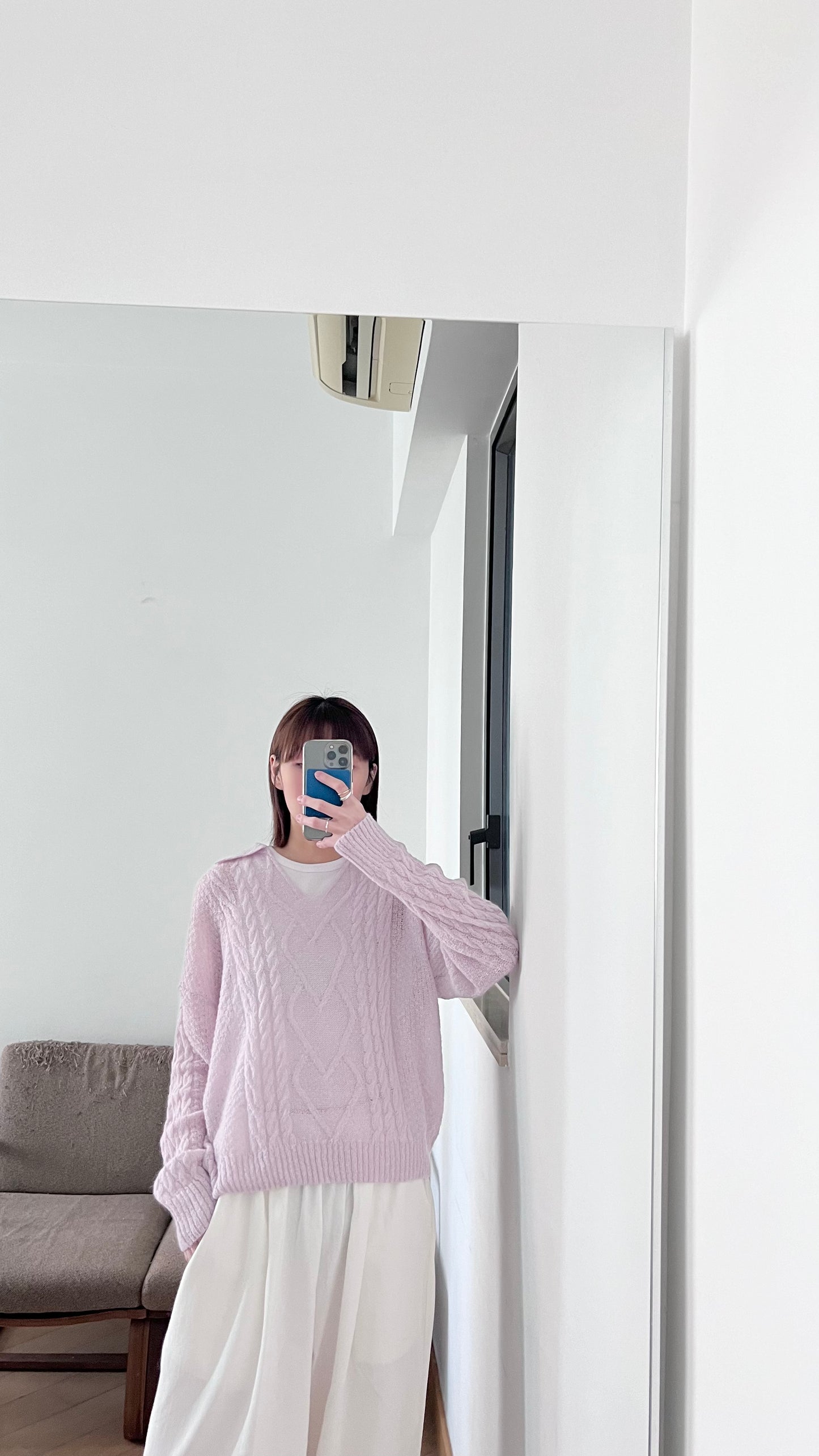 sheer v-neck shirt in lavender (pre-order)