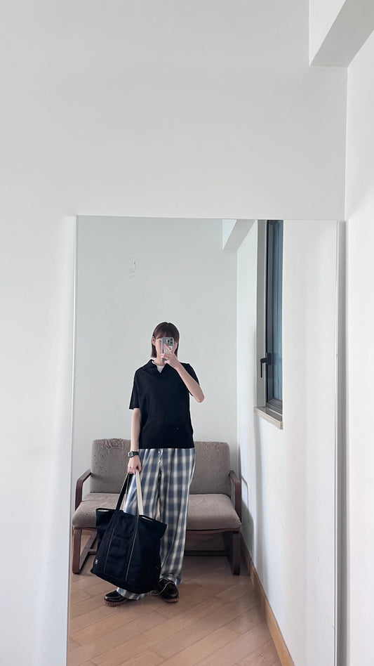 sheer v-neck shirt in black (pre-order)