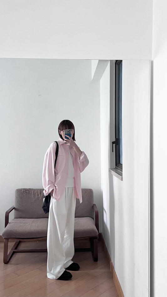 boy-friend stripe shirt in pink (pre-order)