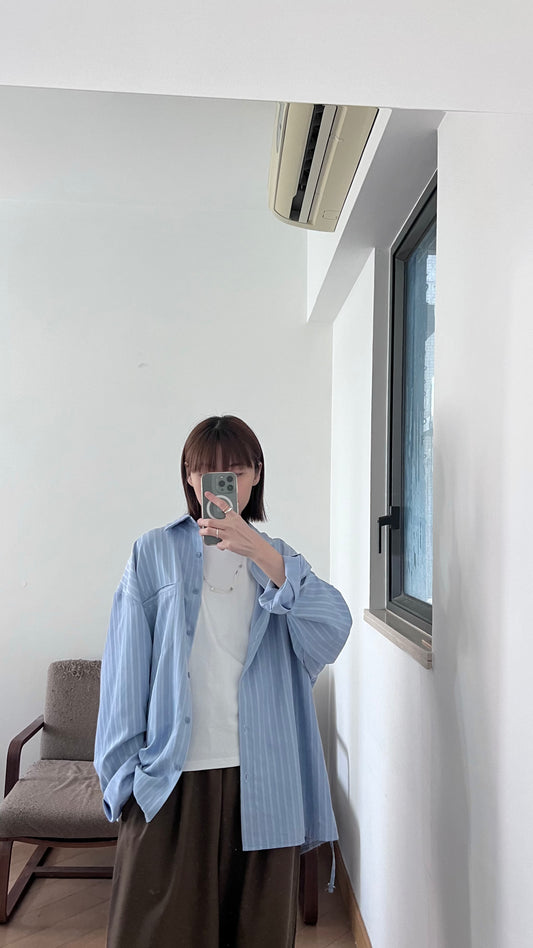 boy-friend stripe shirt in sora