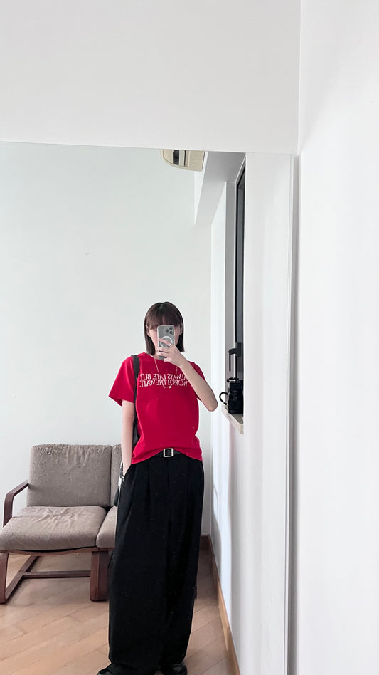 print loose fit tee in red (pre-order)