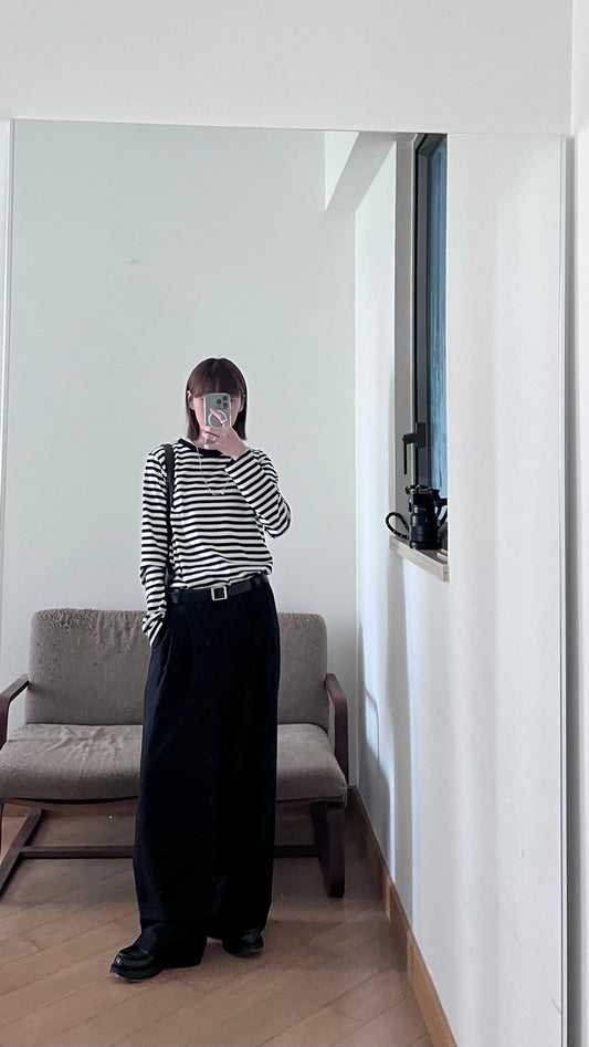 low waist wides pants in black (pre-order)