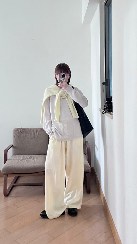 stripe cotton pants in lemon (pre-order)