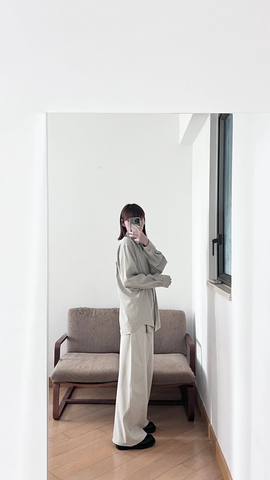 ebisu shirt in mint grey