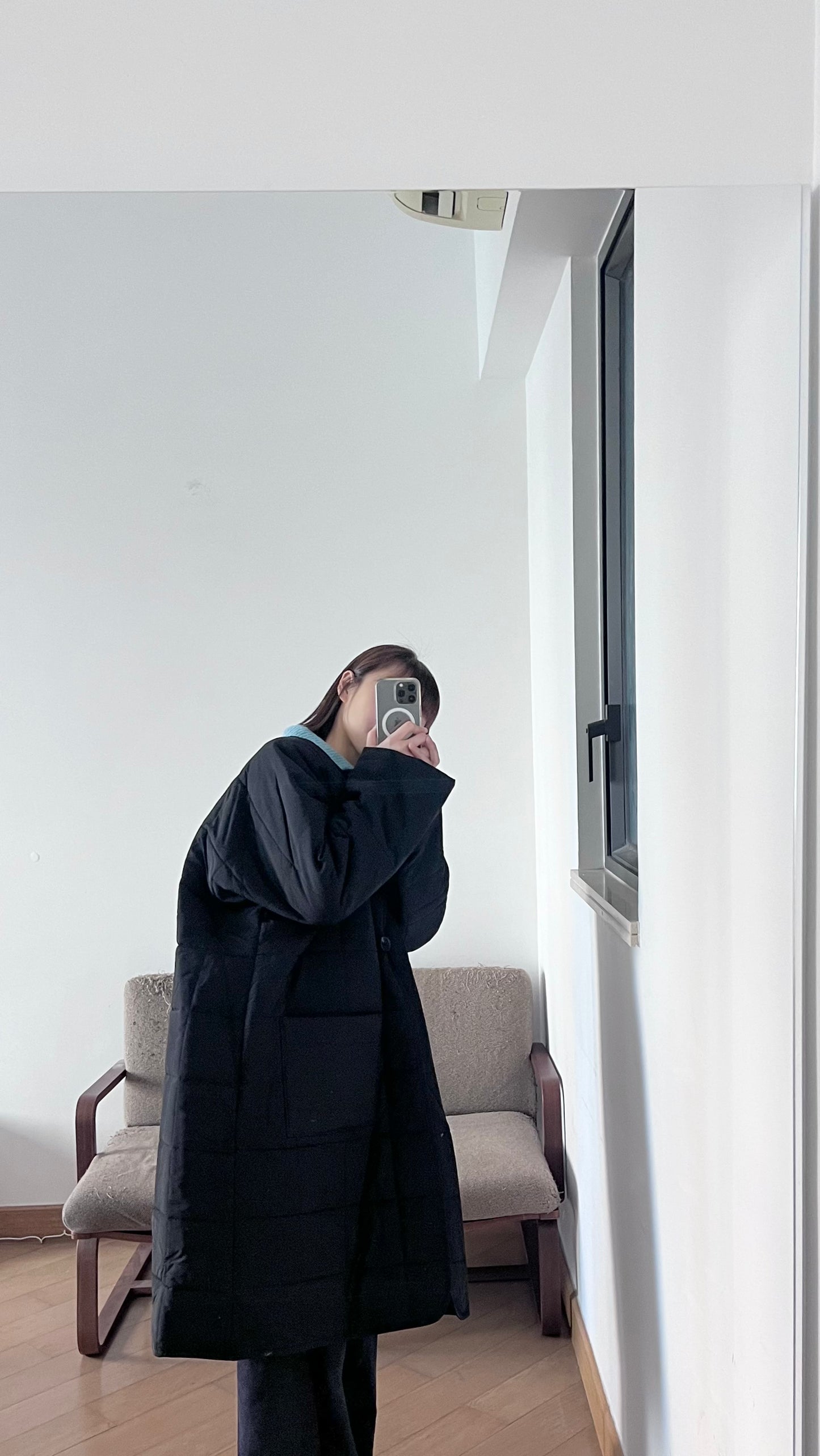 bubble padded coat in black (pre-order)