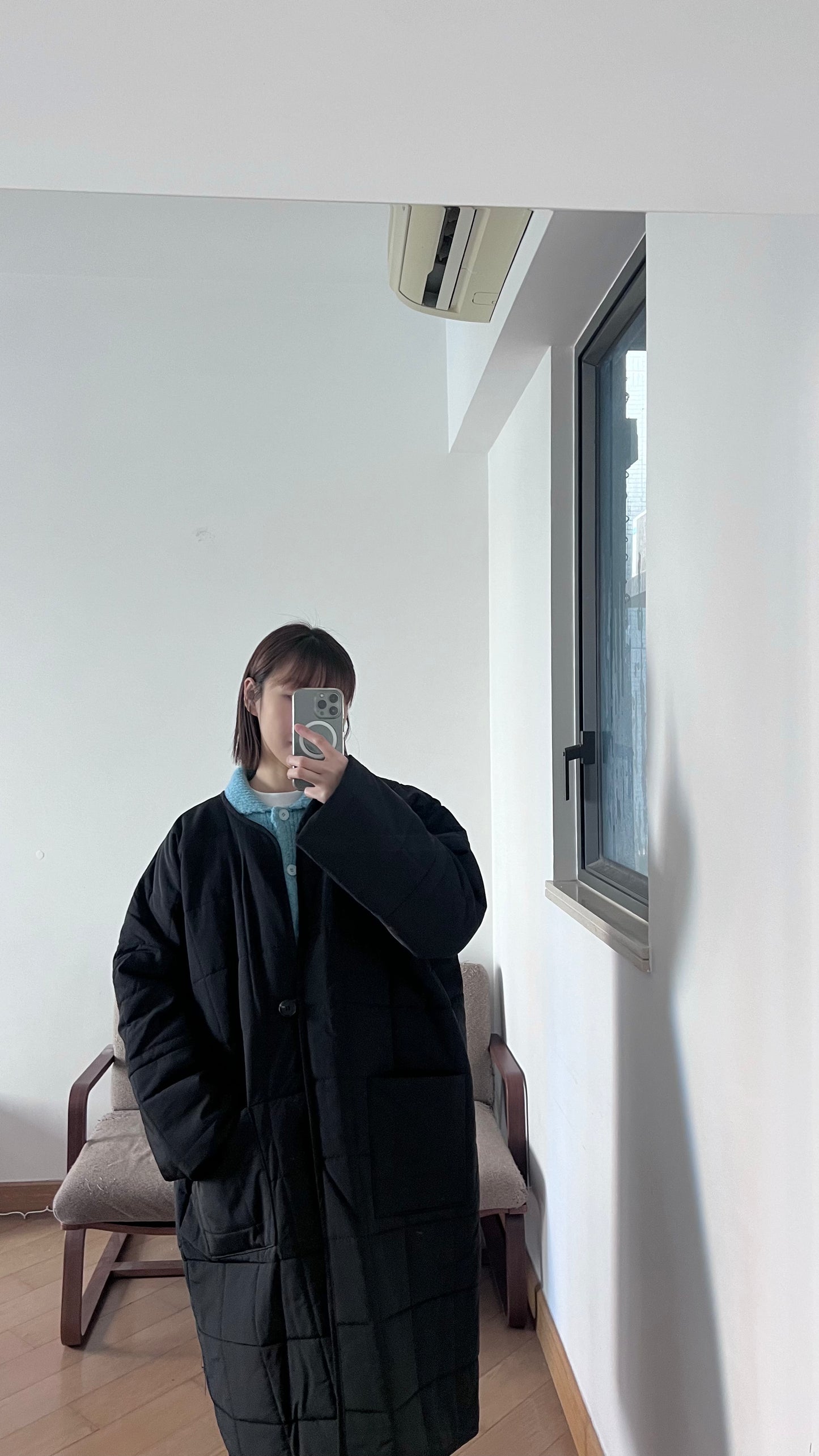 bubble padded coat in black (pre-order)